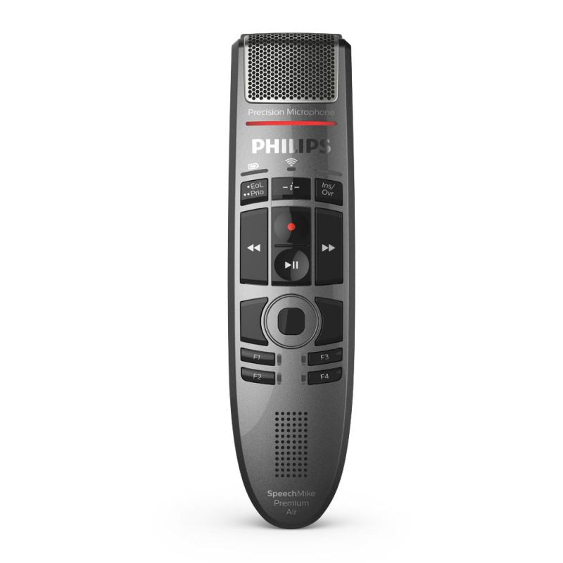 Das Philips SpeechMike Premium Air SMP4000 ist ein hochmodernes Diktiergerät, das speziell für professionelle Anwender entwickelt wurde, die Wert auf erstklassige Audioqualität und Benutzerfreundlichkeit legen. Mit seinen innovativen Funktionen und einem ergonomischen Design ist dieses Gerät ideal für Ärzte, Rechtsanwälte, Journalisten und alle, die präzise Sprachaufzeichnungen benötigen.
Studio-Qualität Mikrofon für erstklassige Spracherkennungsergebnisse.
Entkoppeltes Mikrofon  in Studioqualität.