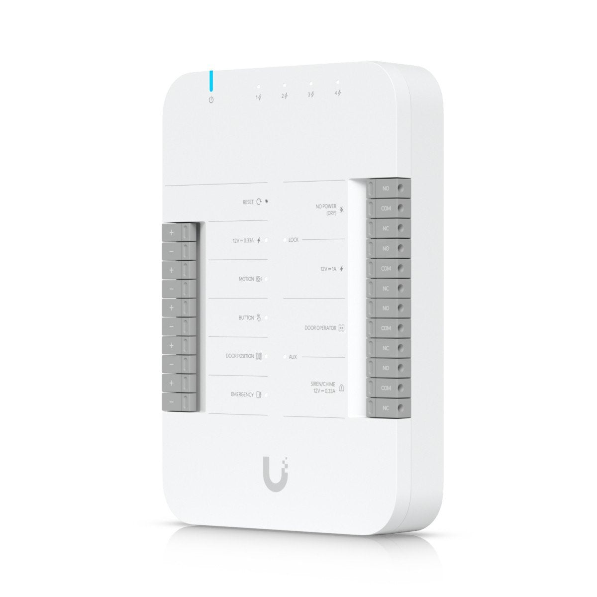 UBIQUITI UA-HUB: Ein kompakter, eleganter Netzwerk-Hub mit mehreren Ethernet-Anschlüssen, ideal für die Verbindung von Geräten in einem modernen Netzwerk. Der Hub ist in einem schlichten, weißen Gehäuse gehalten und zeigt eine LED-Anzeige für den Betriebsstatus.