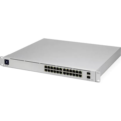 Ubiquiti USW-Pro-24-POE, ein 24-Port PoE-Switch für die zentrale Verwaltung und Stromversorgung von UniFi-Geräten in Netzwerken.